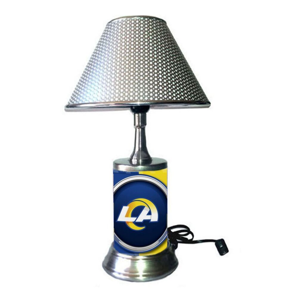 LA Los Angeles Rams table lamp with chrome finish shade, desk lamp